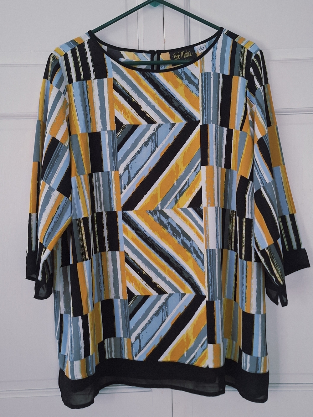 Bob Mackie Wearable Art 3/4 sleeve top